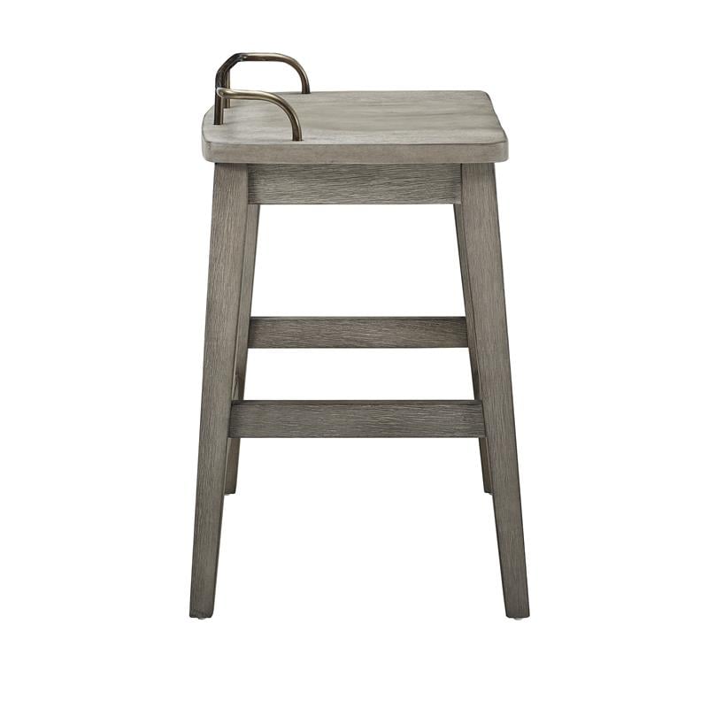 Home Square 3 Piece Solid Wood Counter Stool Set in Rustic Smokey Oak