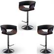 Home Square 3 Piece Adjustable Swivel Fabric Counter Stool Set in Charcoal Gray