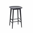 Home Square 3 Piece Solid Acacia Wood Counter Stool Set in Black