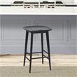 Home Square 3 Piece Solid Acacia Wood Counter Stool Set in Black