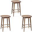Home Square 3 Piece Solid Acacia Wood Counter Stool Set in Natural