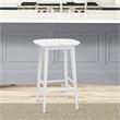 Home Square 3 Piece Solid Acacia Wood Counter Stool Set in White