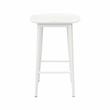 Home Square 3 Piece Solid Acacia Wood Counter Stool Set in White