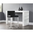 Home Square 3 Piece Metal Base Bonded Leather Counter Stool Set in Black/Gray