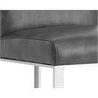 Home Square 2 Piece Metal Base Bonded Leather Counter Stool Set in Gray/White