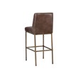 Home Square 3 Piece Transitional Faux Leather Barstool Set in Brown/Brass