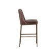 Home Square 3 Piece Transitional Faux Leather Barstool Set in Brown/Brass