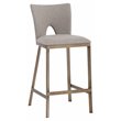 Home Square 2 Piece Modern Fabric and Stainless Steel Counter Stool Set in Brown