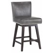 Home Square 2 Piece Modern Faux Leather Counter Stool Set in Overcast Gray