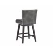 Home Square 2 Piece Modern Faux Leather Counter Stool Set in Overcast Gray