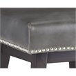 Home Square 3 Piece Modern Faux Leather Counter Stool Set in Overcast Gray