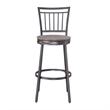 Home Square 2 Piece Slatback Metal Swivel Counter Stool Set in Gray