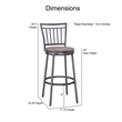 Home Square 3 Piece Slatback Metal Swivel Counter Stool Set in Gray