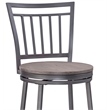 Home Square 3 Piece Slatback Metal Swivel Counter Stool Set in Gray