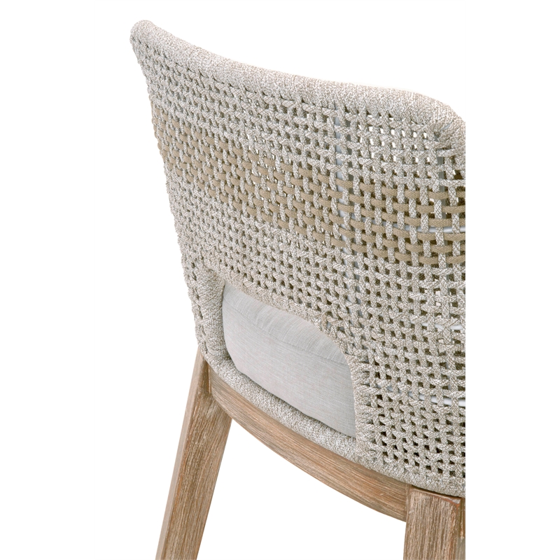 Home Square 2 Piece Upholstered Patio Bar Stool Set in Taupe and White
