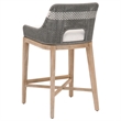 Home Square 2 Piece Upholstered Rope Barstool Set in Dove and Natural Gray