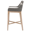 Home Square 2 Piece Upholstered Rope Barstool Set in Dove and Natural Gray