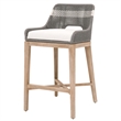 Home Square 2 Piece Upholstered Rope Barstool Set in Dove and Natural Gray