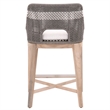 Home Square 2 Piece Outdoor Counter Stool Set in Dove Rope and Gray Teak