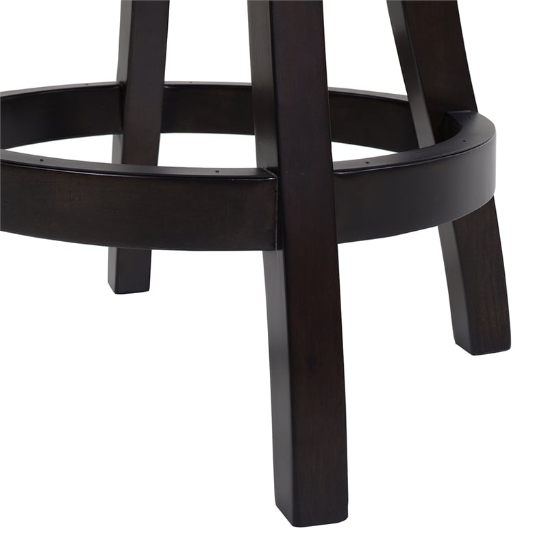 Home Square 3 Piece Swivel Faux Leather Counter Stool Set in Vintage Brown