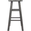 Home Square 2 Piece Transitional Solid Wood Counter Stool Set in Rustic Gray