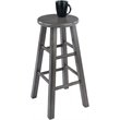 Home Square 2 Piece Transitional Solid Wood Counter Stool Set in Rustic Gray