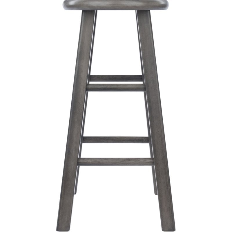 Home Square 3 Piece Transitional Solid Wood Counter Stool Set in Rustic Gray