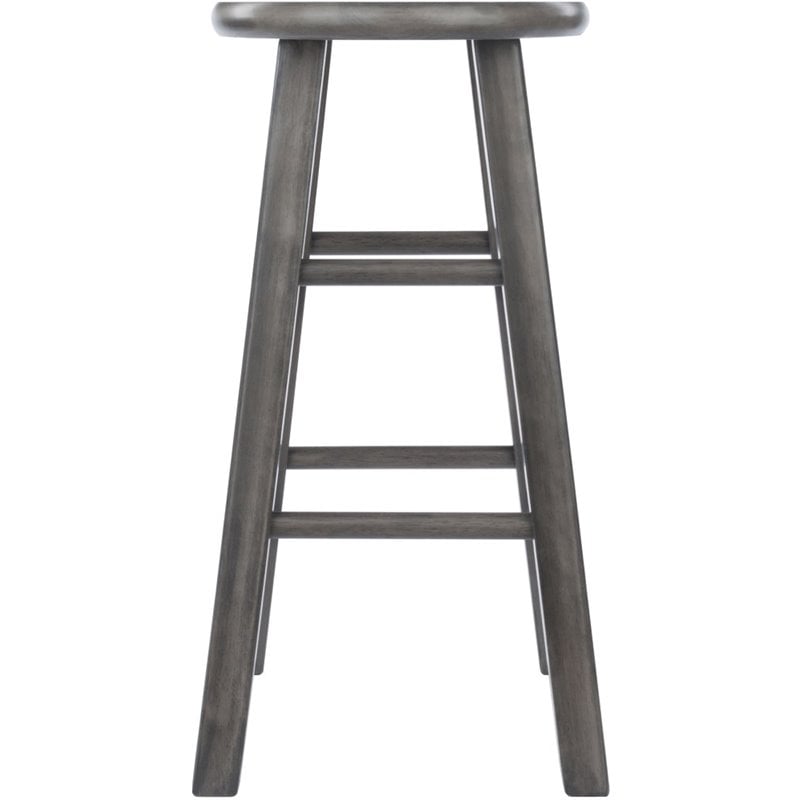 Home Square 3 Piece Transitional Solid Wood Counter Stool Set in Rustic Gray