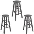 Home Square 3 Piece Transitional Solid Wood Counter Stool Set in Rustic Gray