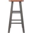 Home Square 3 Piece Transitional Wood Counter Stool Set in Rustic Teak and Gray