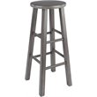 Home Square 3 Piece Transitional Solid Wood Bar Stool Set in Rustic Gray
