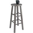Home Square 3 Piece Transitional Solid Wood Bar Stool Set in Rustic Gray