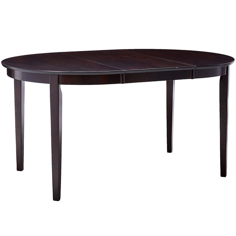 Home Square 4 Piece Set with Oval Butterfly Leaf Dining Table and 6 Chairs