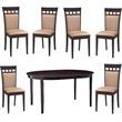 Home Square 4 Piece Set with Oval Butterfly Leaf Dining Table and 6 Chairs