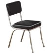 Home Square Retro Round Dining Table Set with 2 Chairs in Chrome
