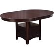 Home Square 5 Piece Solid Wood Extendable Oval Dining Table Set in Espresso