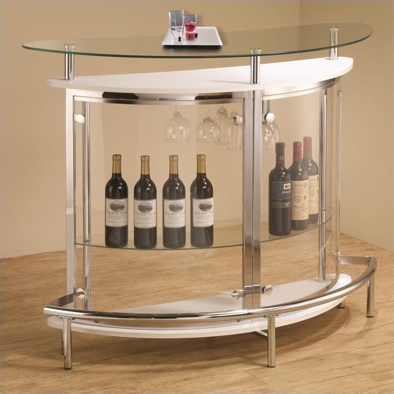 Home Square 3 Piece Set with Home Bar Unit with Clear Acrylic Front and 2 Chairs