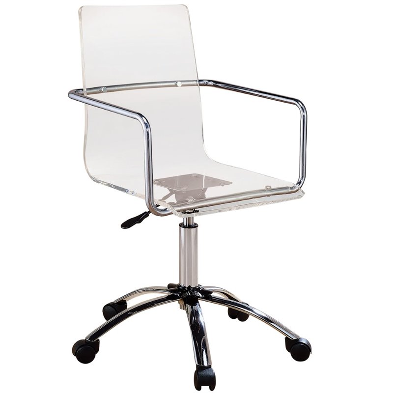 Home Square 2 Piece Set with Acrylic Office Swivel Chair and Writing Desk