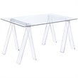 Home Square 2 Piece Set with Acrylic Office Swivel Chair and Writing Desk