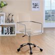 Home Square 2 Piece Set with Acrylic Office Swivel Chair and Writing Desk
