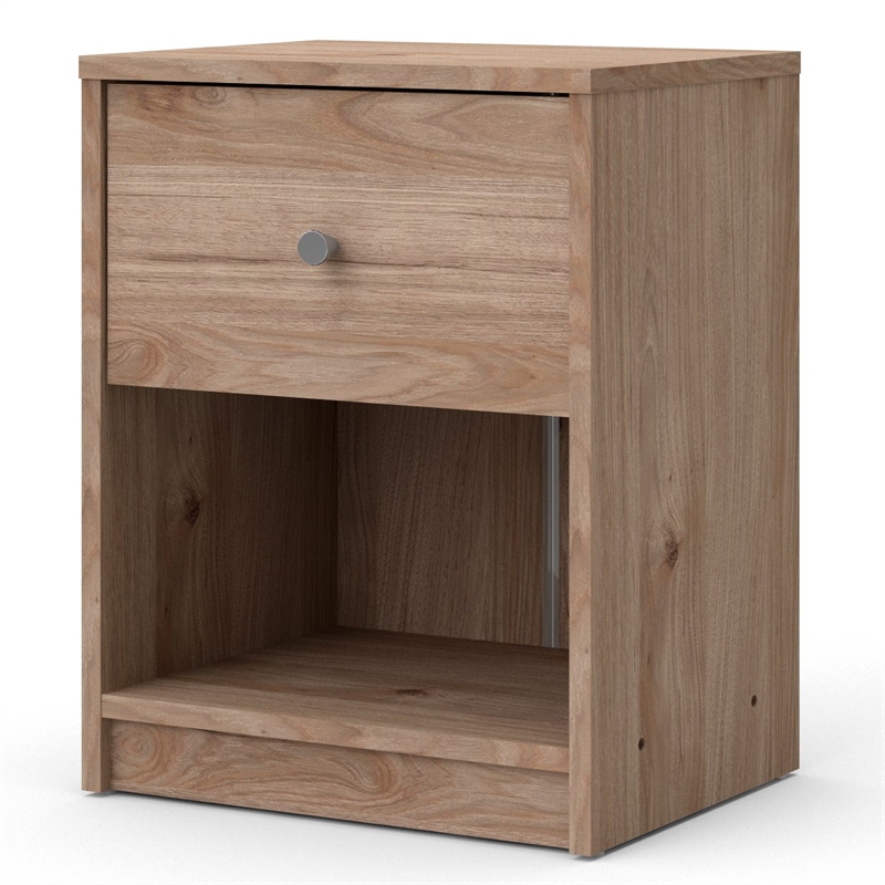 Home Square 2 Piece 1 Drawer Nightstand Set in Jackson Hickory