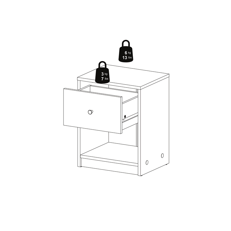 Home Square 2 Piece 1 Drawer Nightstand Set in Jackson Hickory