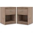 Home Square 2 Piece 1 Drawer Nightstand Set in Jackson Hickory