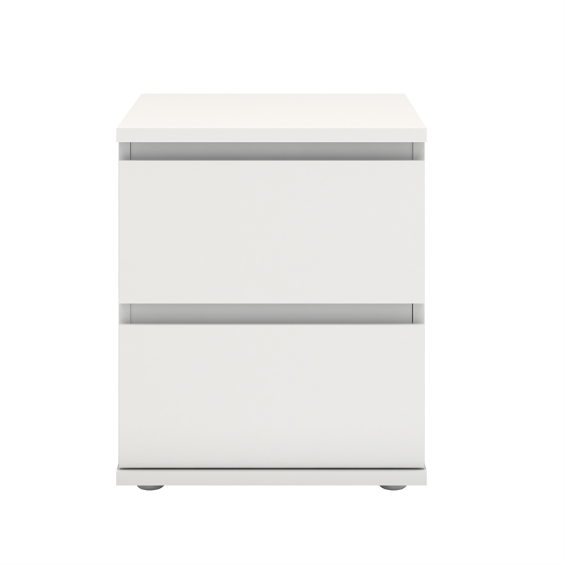 Home Square 2 Piece 2 Drawer Nightstand Set in White