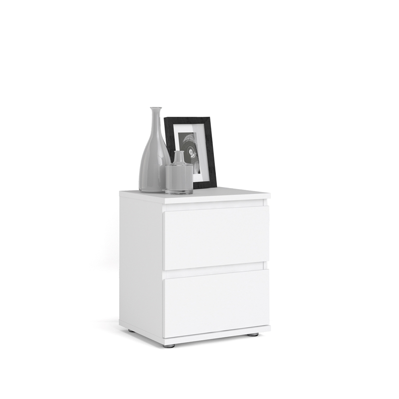 Home Square 2 Piece 2 Drawer Nightstand Set in White