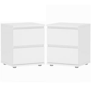 Home Square 2 Piece 2 Drawer Nightstand Set in White