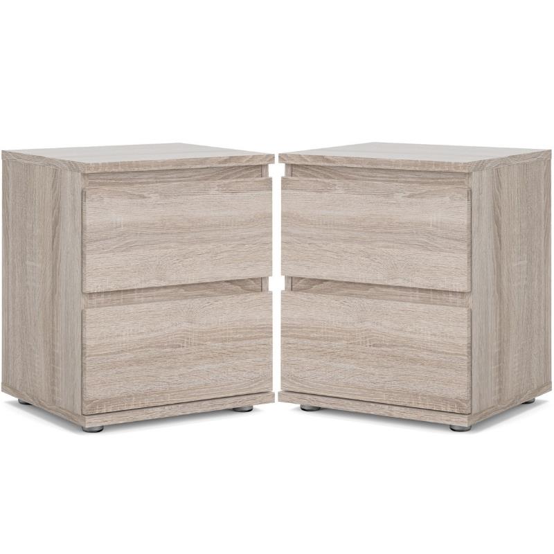 Home Square 2 Piece 2 Drawer Nightstand Set in Truffle