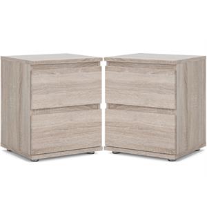 Home Square 2 Piece 2 Drawer Nightstand Set in Truffle