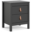 Home Square 2 Piece 2 Drawer Nightstand Set in Black Matte