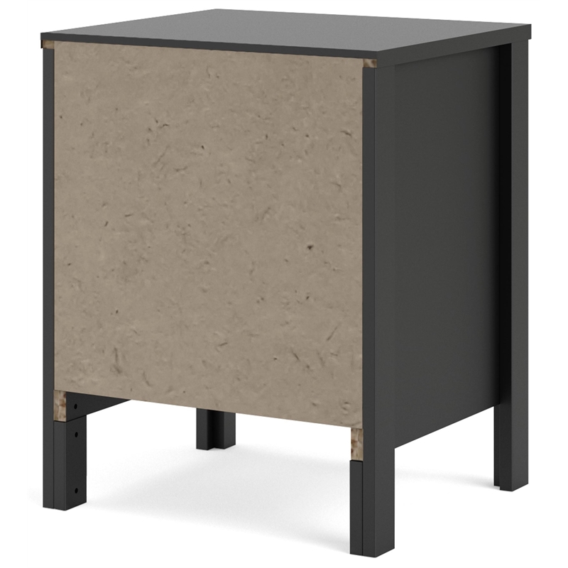 Home Square 2 Piece 2 Drawer Nightstand Set in Black Matte